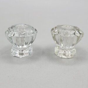 Crystal Cabinet Drawer Knobs Faceted Clear Glass Without Hardware Set of Two